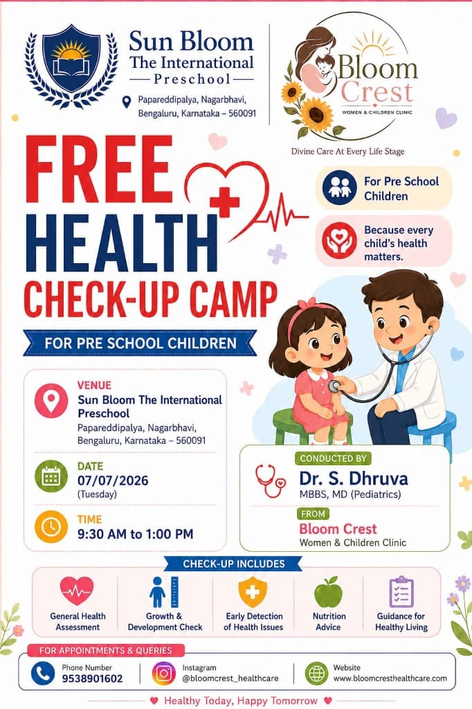Free Health Check-Up Camp for Pre School Children poster