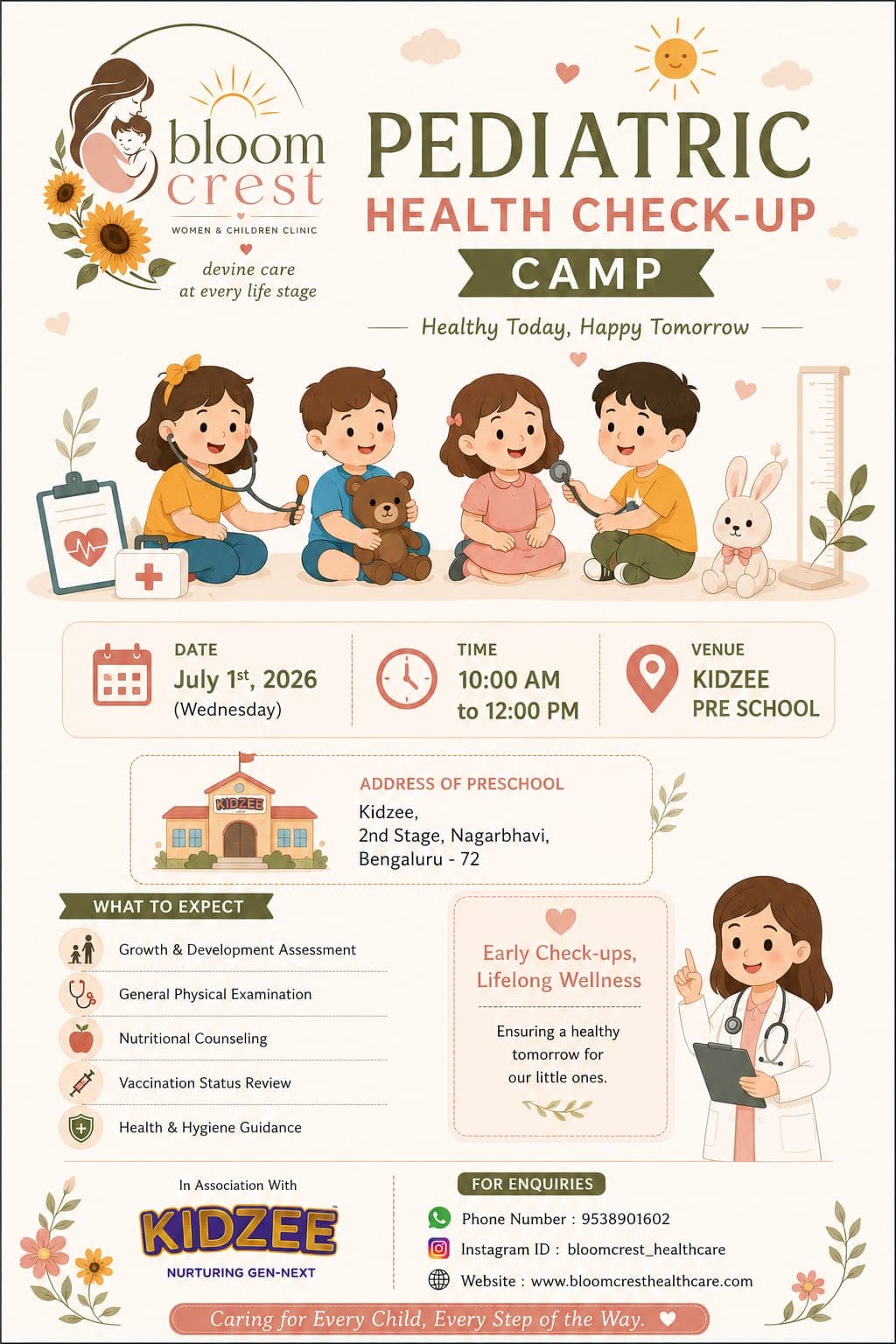 Pediatric Health Check-up Camp poster